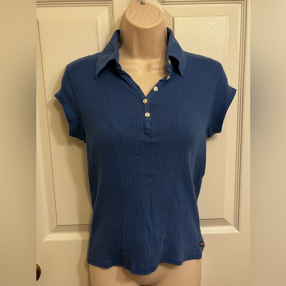 Vintage Y2K Polo Ralph Lauren Women’s size Medium Blue Polo Top